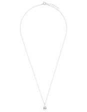 Sterling Silver Oval Cut Solitaire Necklace, , large