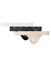 Halenka Lace Thong Multipack, Multi (ASSORTED), large