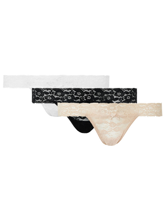 Halenka Lace Thong Multipack, Multi (ASSORTED), large