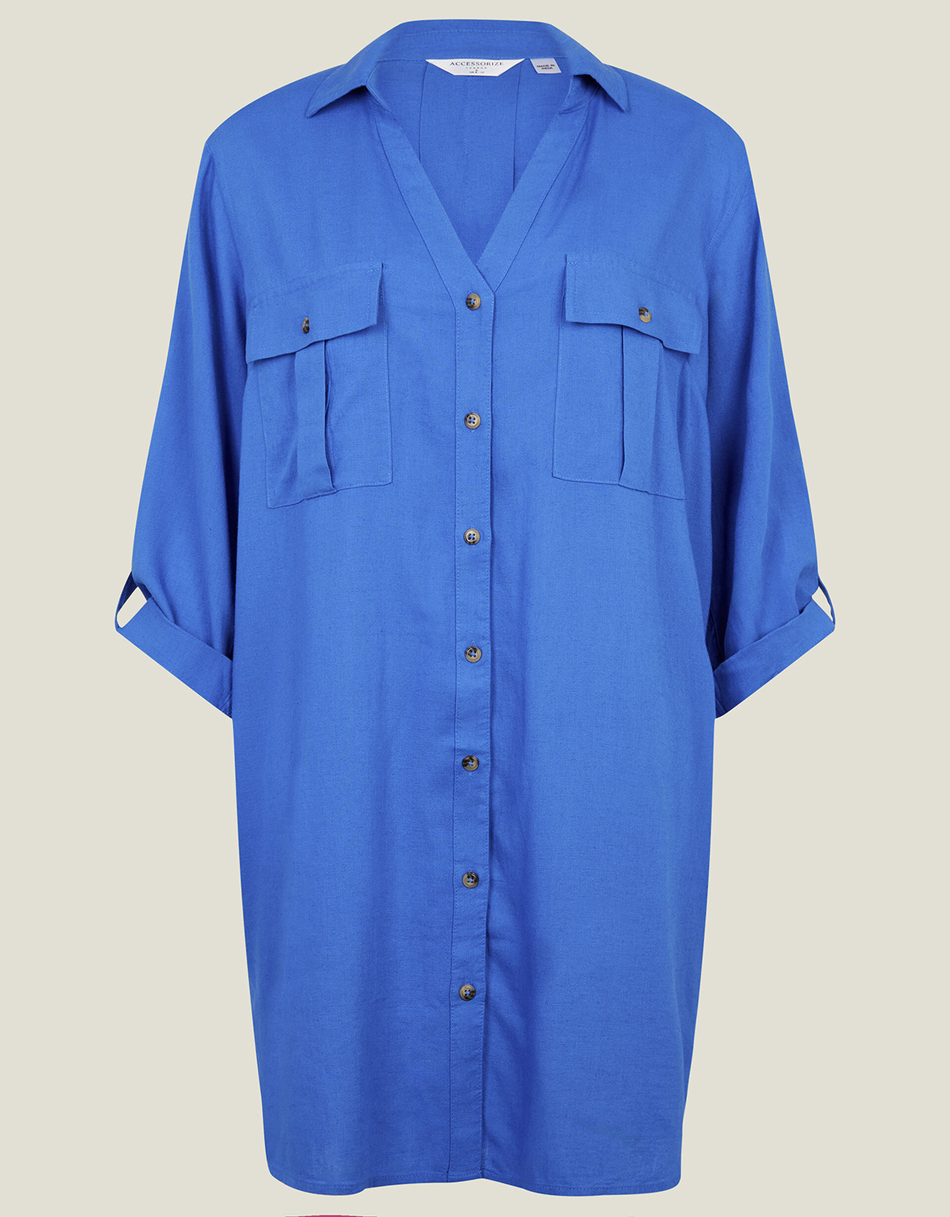Stripe Beach Shack Cotton Shirt In Blue main image 1