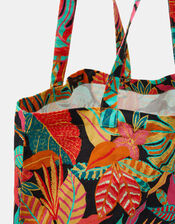 Tropical Print Shopper Bag, , large