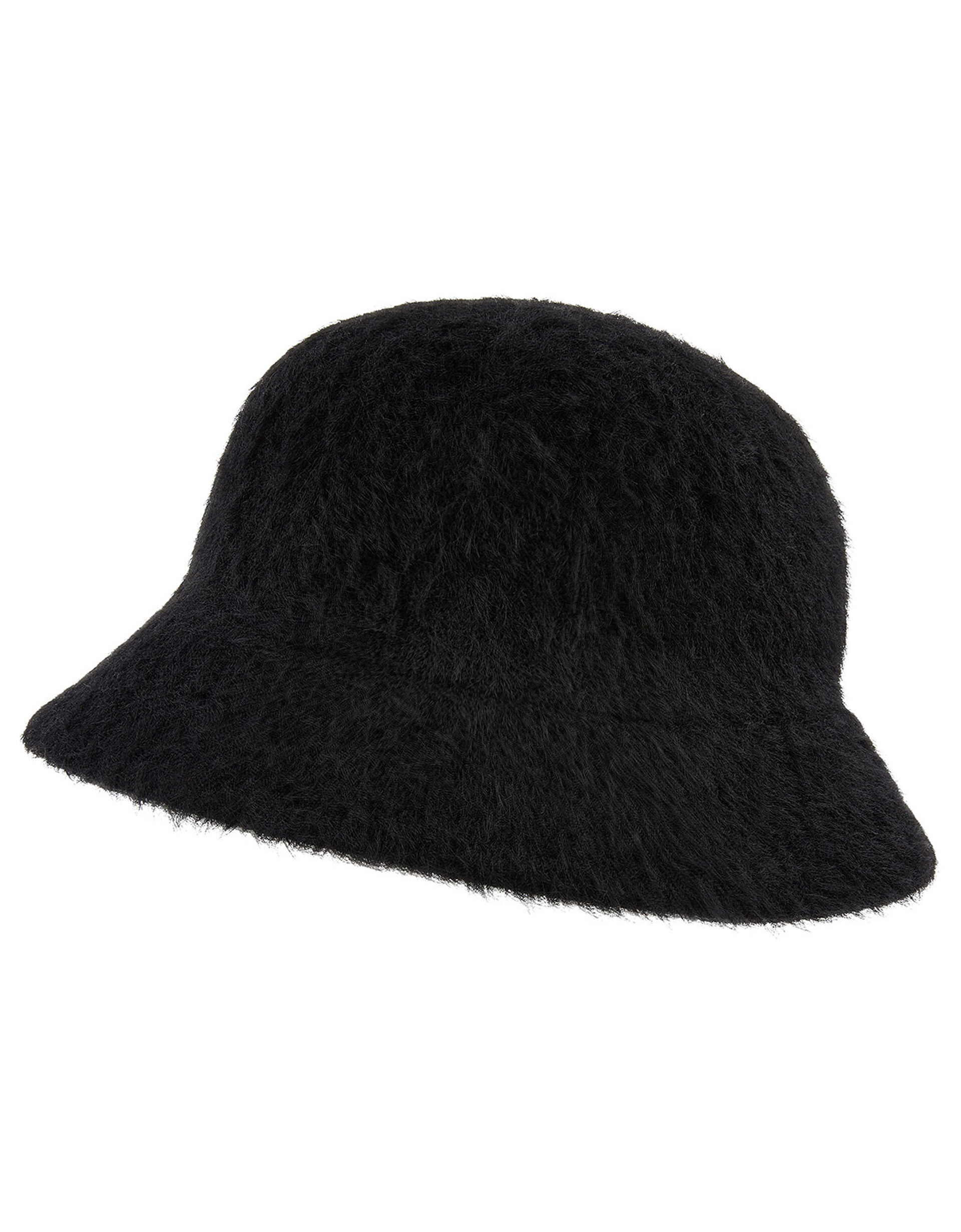 Fluffy Bucket Hat, Black (BLACK), large