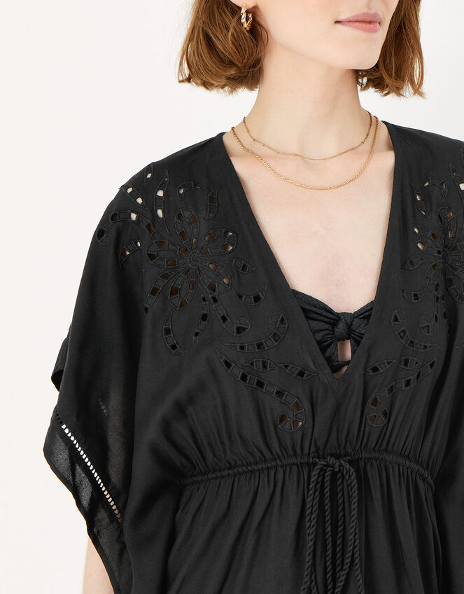 Cutwork Kaftan, Black (BLACK), large