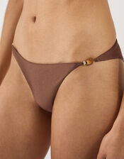 Beaded Strap Bikini Bottoms, Brown (BROWN), large