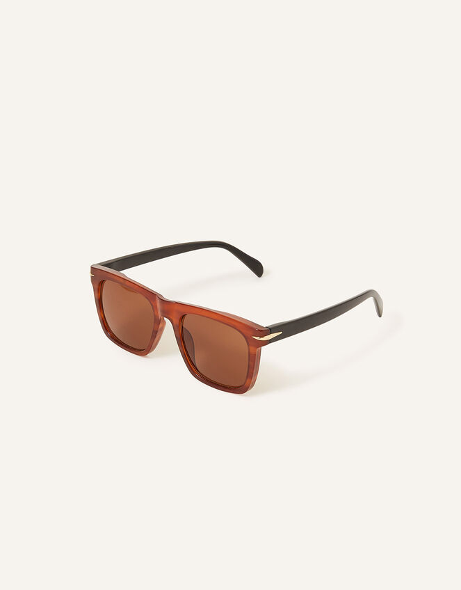 Contrast Arm Flat Top Sunglasses, , large