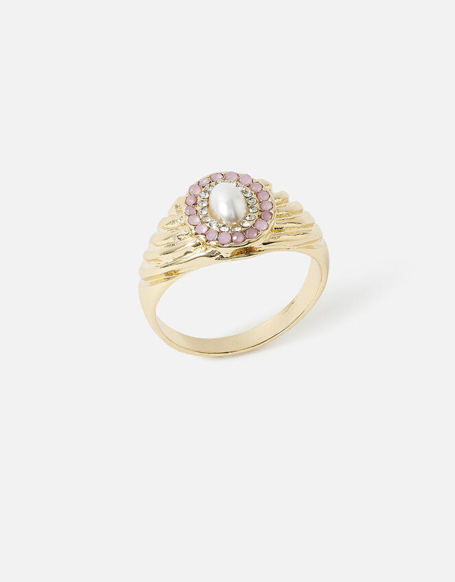 Pearl Halo Statement Ring, Cream (PEARL), large
