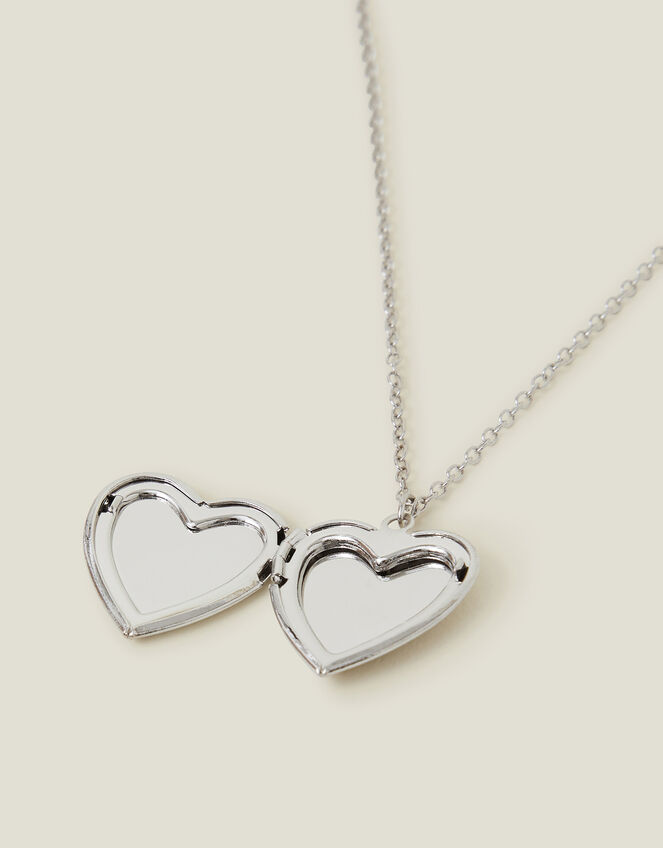 Girls Glitter Heart Locket Necklace, , large