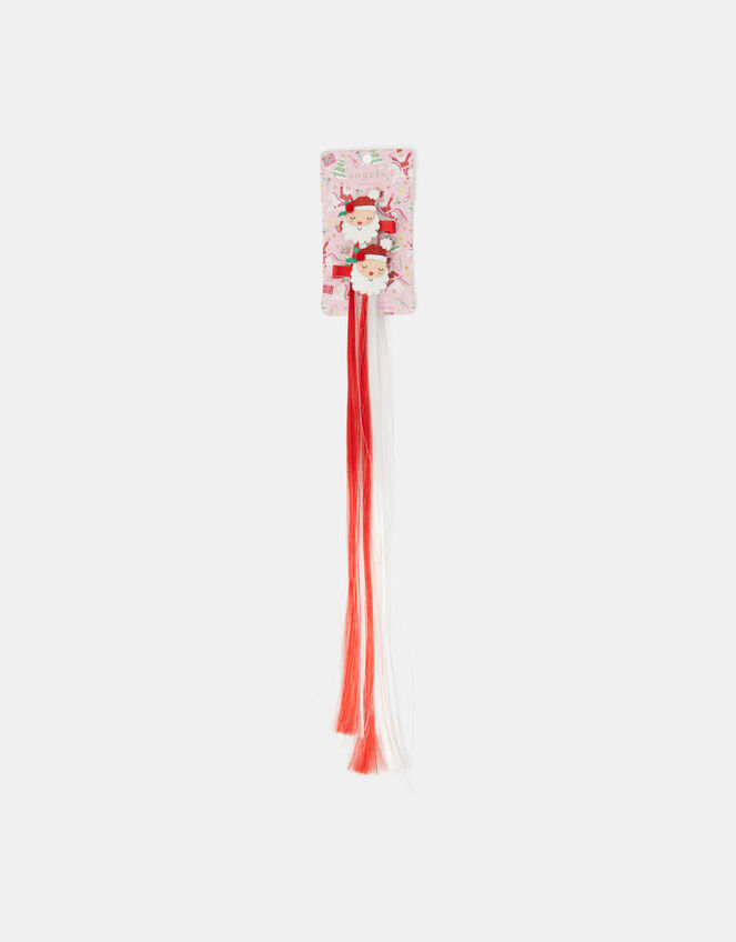 2-Pack Girls Father Christmas Fake Hair Clips, , large