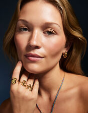 14ct Gold-Plated Bubble Initial Ring, Gold (GOLD), large
