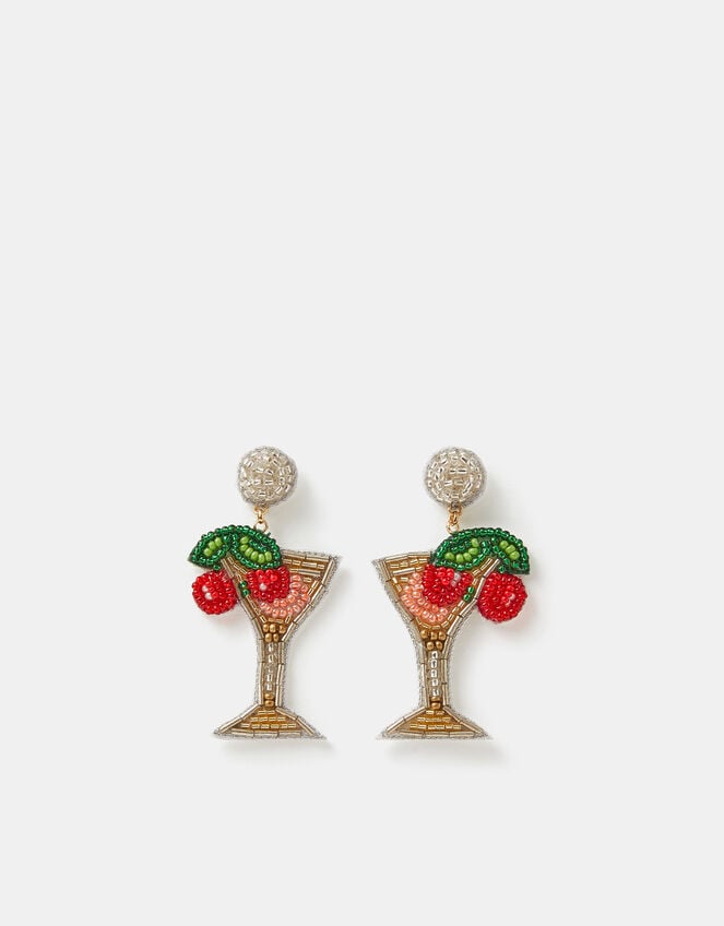Beaded Cocktail Drop Earrings, , large