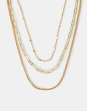 3-Pack Textured Chain Necklaces, , large