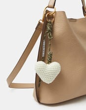Macrame Heart Cord Bag Charm, , large