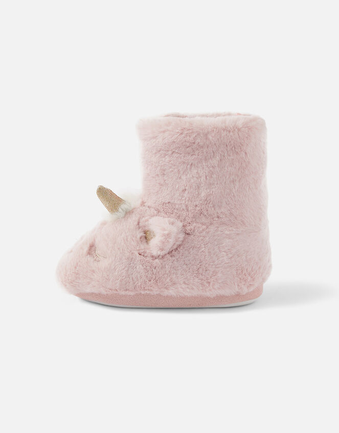 Girls Unicorn Fluffy Slipper Boots, Multi (PASTEL-MULTI), large
