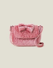 Girls Quilted Velvet Bag, Pink (PINK), large