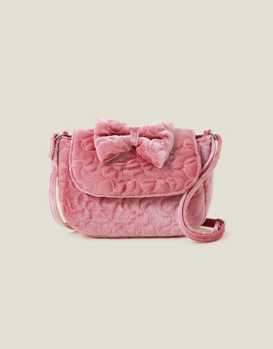 Girls Quilted Velvet Bag, Pink (PINK), large
