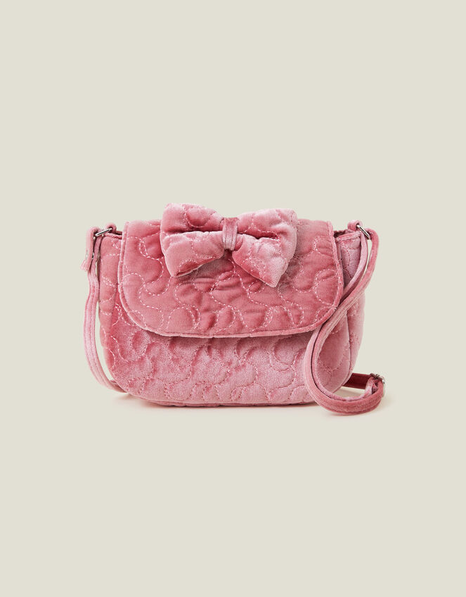 Pink velvet quilted bag Shoulder Or Crossbody