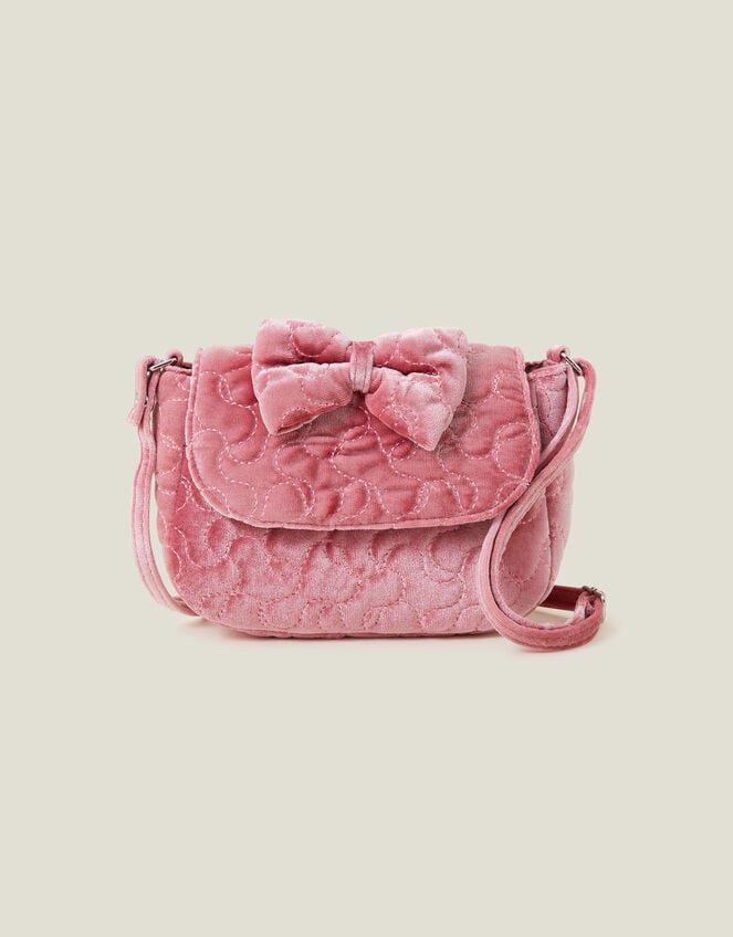 Girls Quilted Velvet Bag, Pink (PINK), large