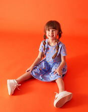 Girls Funshine Print Jersey Dress, Blue (BLUE), large