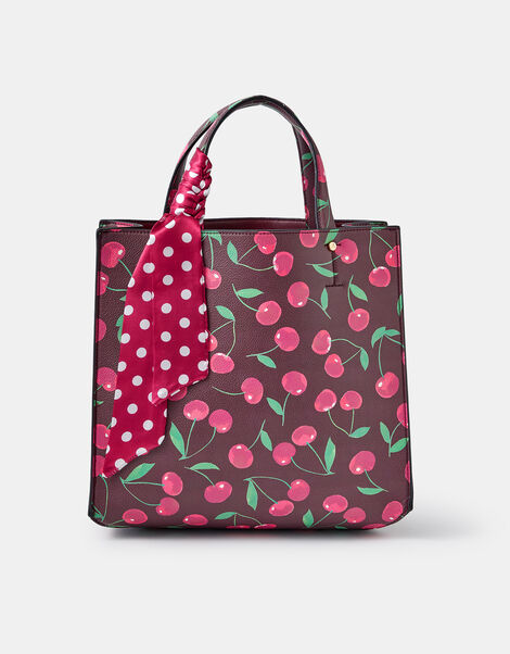 Cherry Print Handbag, , large