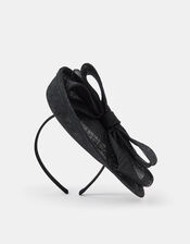 Structured Disc Bow Fascinator, Black (BLACK), large