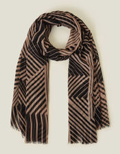 Geometric Print Scarf, , large