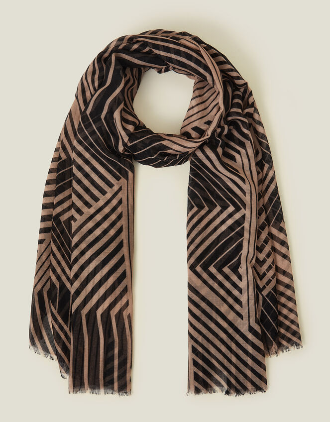 Geometric Print Scarf, , large