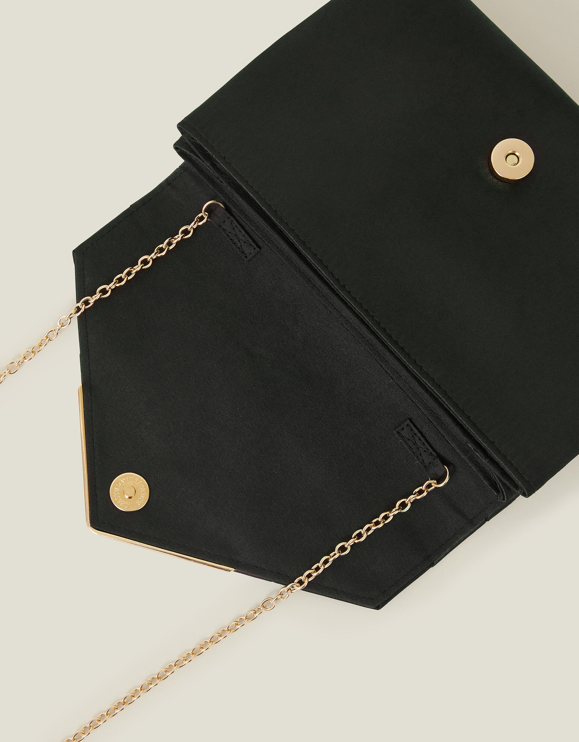 Woven Satin Envelope Clutch Bag Black Clutches Accessorize Global