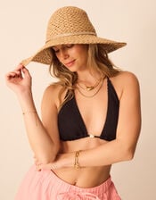 Sparkle Floppy Straw Hat, , large