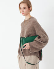 Sofia Suedette Cross Body Bag, Green (GREEN), large