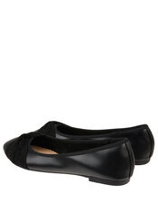 Twist Ballerina Flat Shoes, Black (BLACK), large