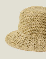 Loose Weave Bucket Hat, Natural (NATURAL), large