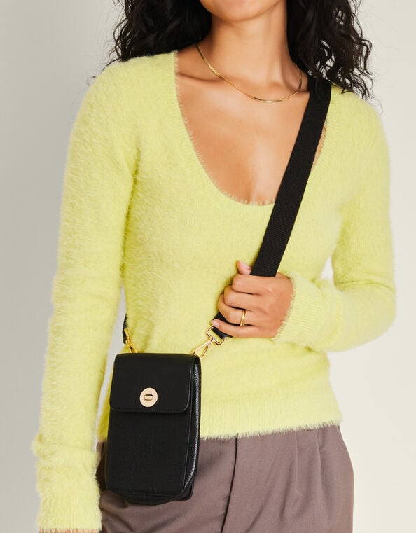 Twist-Lock Leather Phone Bag, , large