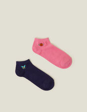2-Pack Butterfly Trainer Socks, Multi (BRIGHTS MULTI), large