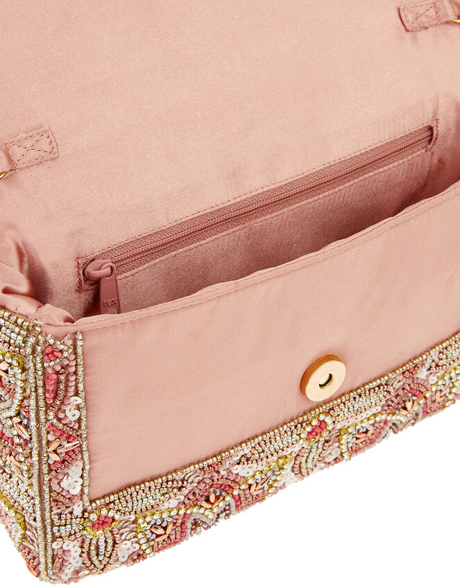 Floral Tile Embellished Clutch Bag, , large