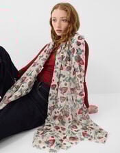 Lightweight Strawberry Print Scarf, , large