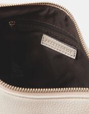 Zip Front Crossbody Bag, Cream (CREAM), large