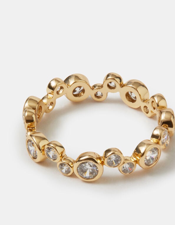 14ct Gold-Plated Cluster Band Ring, Gold (GOLD), large