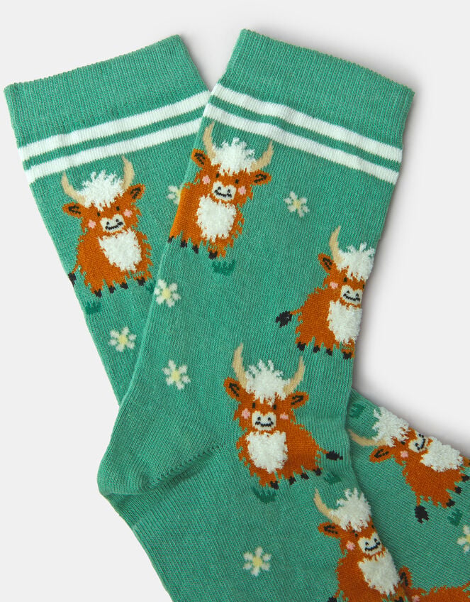 Highland Cow Print Socks, , large