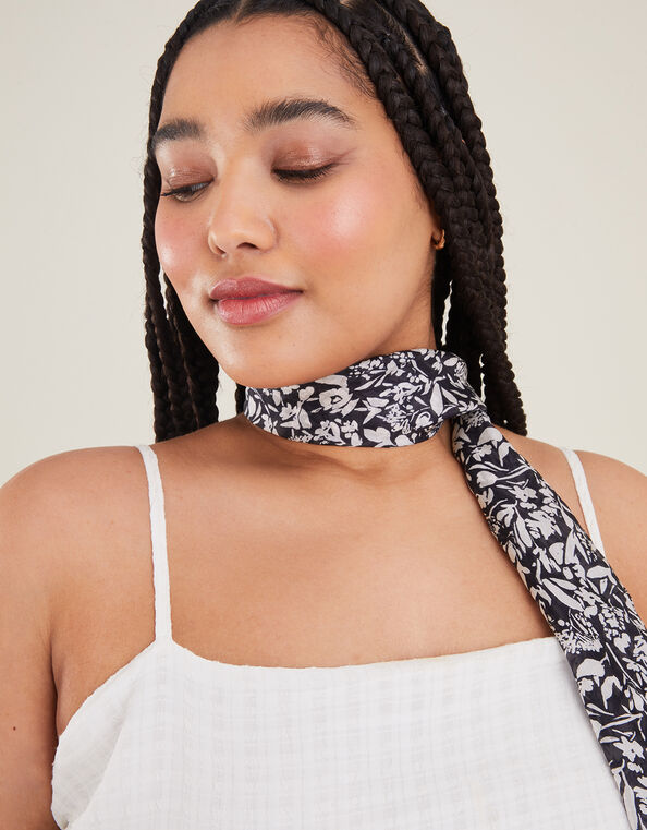 Ditsy Print Silk Scarf, , large
