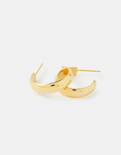 Gold-Plated Plain Chunky Hoop Earrings, , large