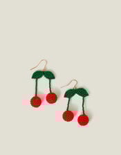 Cherry Beaded Drop Earrings, , large