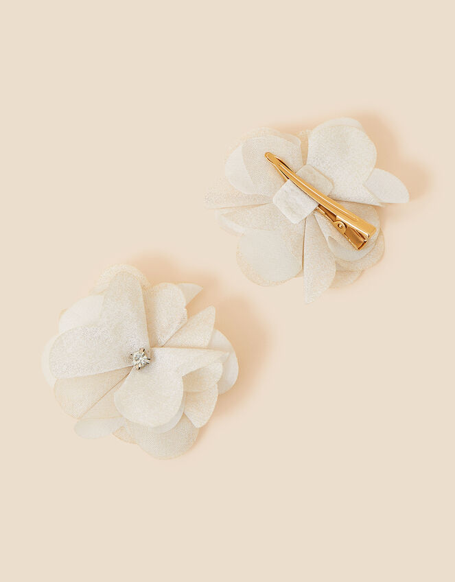 Kids Corsage Gem Hair Clips Set of Two, , large
