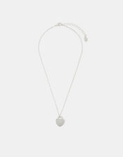 Flat Heart Pendant Necklace, Silver (SILVER), large