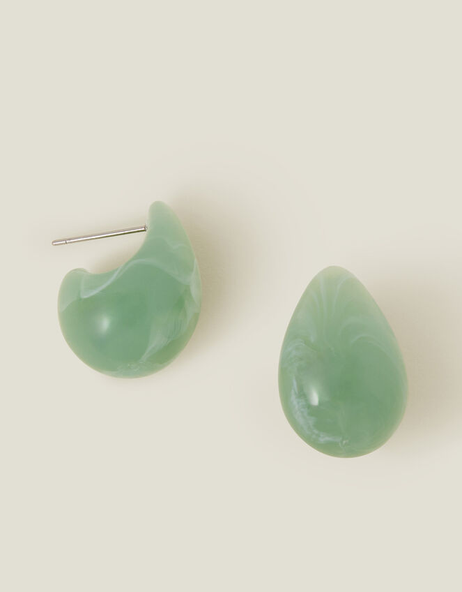 Marble Chunky Curve Drop Earrings, , large