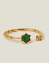 14ct Gold-Plated Adjustable Birthstone Ring, Gold (GOLD), large