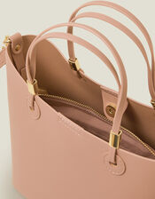 Smooth Faux Leather Handbag, , large