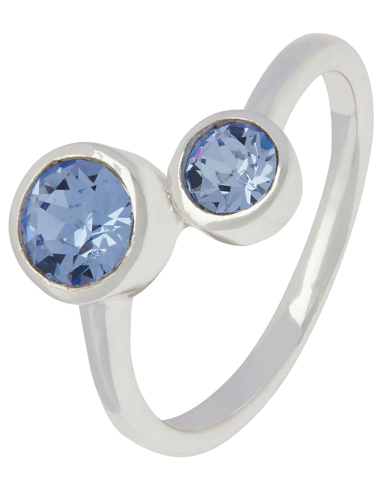 Sterling Silver Ring with Swarovski Crystals Blue Sterling silver Accessorize Global