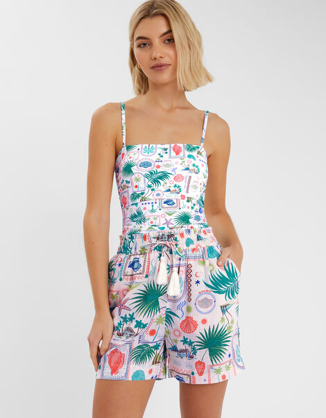Postcard Print Shorts, Ivory (IVORY), large