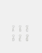 Diamanté Initial Jewellery Charm, Silver (SILVER), large