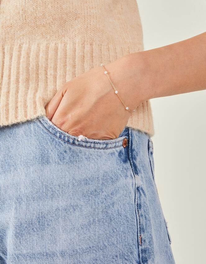 Pearl Bead Station Bracelet, , large